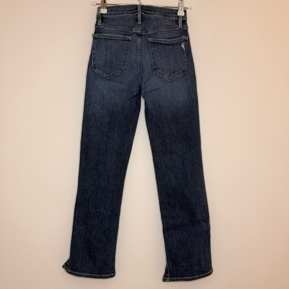 FRAME Denim Le High Straight Distressed Rue Chewed Hem Jeans - Picture 7 of 12